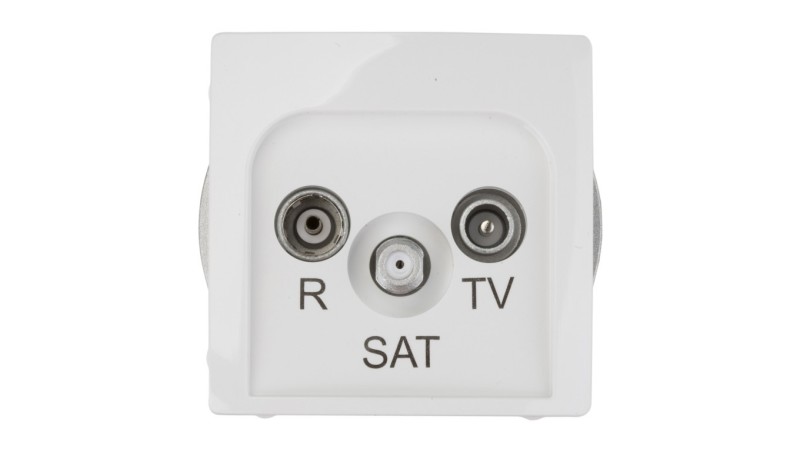 Simon Basic Gniazdo antenowe RD/TV/SAT przelotowe białe BMZAR-SAT10/P.01/11 RD/TV/SAT Simon Basic Gniazdo antenowe RD/TV/SAT przelotowe białe BMZAR-SAT10/P.01/11 RD/TV/SAT