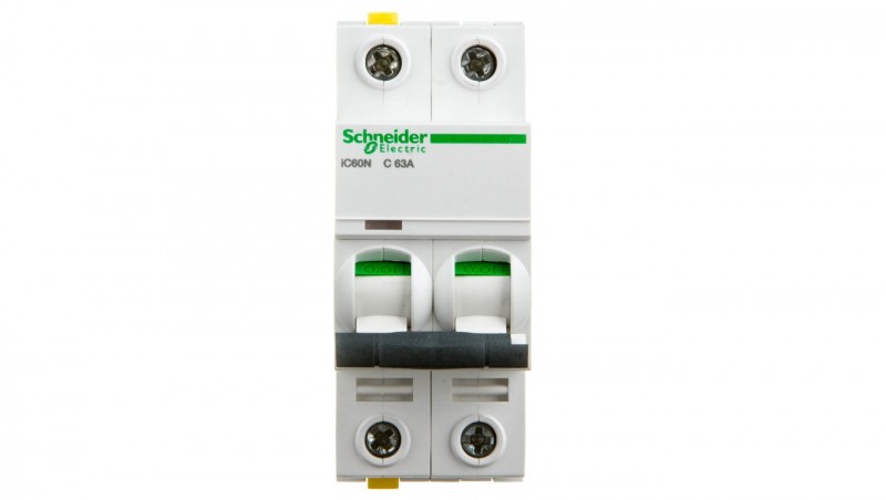 Wyłącznik nadprądowy 2P C 63A 6kA AC iC60N-C63-2 A9F04263 Wyłącznik nadprądowy 2P C 63A 6kA AC iC60N-C63-2 A9F04263