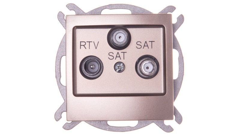IMPRESJA Gniazdo antenowe RTV-SAT-SAT złoty metalik GPA-Y2S/m/28 IMPRESJA Gniazdo antenowe RTV-SAT-SAT złoty metalik GPA-Y2S/m/28