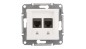 Sedna Gniazdo komputerowe podwójne RJ45 kat.5e UTP białe SDN4400121 Sedna Gniazdo komputerowe podwójne RJ45 kat.5e UTP białe SDN4400121