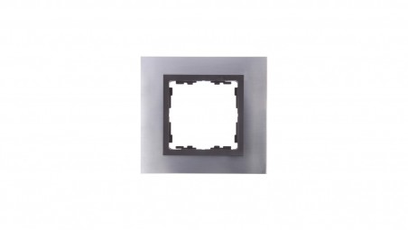 Simon 82 Ramka pojedyncza metalowa inox/ ramka pośrednia grafit metal 82817-37