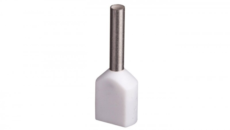 Końcówka tulejkowa izolowana TID 2x0,5mm2/8mm biała cynowana TID2x0,5L8x500 /500szt./ Końcówka tulejkowa izolowana TID 2x0,5mm2/8mm biała cynowana TID2x0,5L8x500 /500szt./