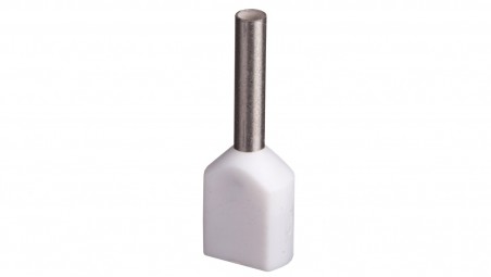 Końcówka tulejkowa izolowana TID 2x0,5mm2/8mm biała cynowana TID2x0,5L8x500 /500szt.