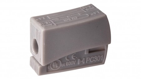 Szybkozłączka 1x0,5-2,5mm2 jasnoszary PC301-CL 89006002 /100szt.