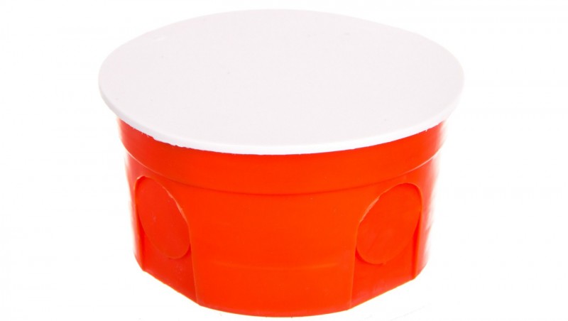 Puszka podtynkowa 80mm czerwona z pokrywą PO-80 0283-00 /50szt/ Puszka podtynkowa 80mm czerwona z pokrywą PO-80 0283-00 /50szt/