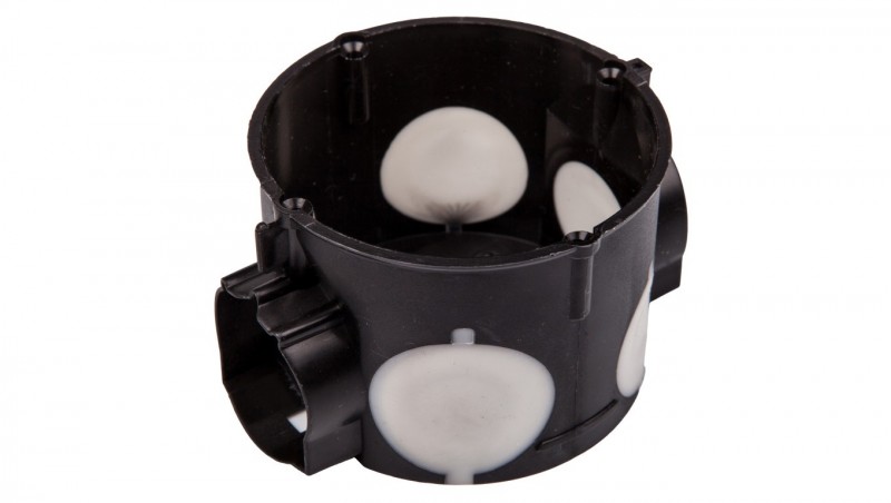Puszka podtynkowa 60mm płytka z membranami przebiciowymi czarna wiatroszczelna E106-2K 83106007 /25szt./ Puszka podtynkowa 60mm płytka z membranami przebiciowymi czarna wiatroszczelna E106-2K 83106007 /25szt./