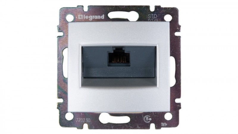 VALENA Gniazdo telefoniczne aluminium 1xRJ45 5e UTP 770230 VALENA Gniazdo telefoniczne aluminium 1xRJ45 5e UTP 770230