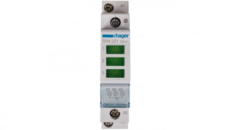 Lampka modułowa 3-fazowa zielona 230-400V AC SVN221