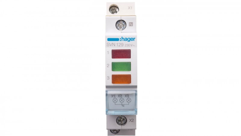 Lampka modułowa 3-fazowa czerwony/zielony/pomarańczowy 230-400V AC SVN129