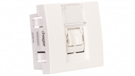 Systo Gniazdo komputerowe pojedyncze 1xRJ45 kat. 6 UTP 2 moduły białe WS220