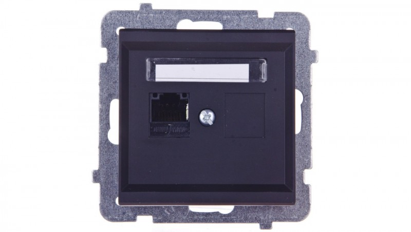 SONATA Gniazdo komputerowe pojedyncze RJ45 kat.5e czarny metalik KRONE GPK-1R/K/m/33 SONATA Gniazdo komputerowe pojedyncze RJ45 kat.5e czarny metalik KRONE GPK-1R/K/m/33