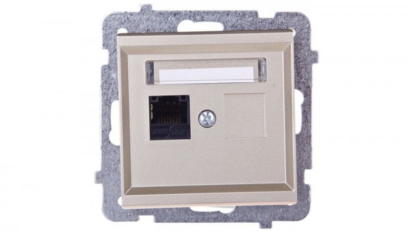 SONATA Gniazdo komputerowe pojedyncze RJ45 kat.5e szampański złoty KRONE GPK-1R/K/m/39 SONATA Gniazdo komputerowe pojedyncze RJ45 kat.5e szampański złoty KRONE GPK-1R/K/m/39
