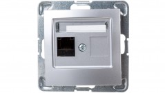 IMPRESJA Gniazdo komputerowe pojedyncze RJ45 kat.5e MMC srebrne GPK-1Y/K/m/18