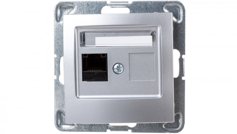 IMPRESJA Gniazdo komputerowe pojedyncze RJ45 kat.5e MMC srebrne GPK-1Y/K/m/18 IMPRESJA Gniazdo komputerowe pojedyncze RJ45 kat.5e MMC srebrne GPK-1Y/K/m/18