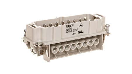 Wkład złącza 16P+PE męski 16A 500V EPIC H-BE 16 SS 17-32 10202000