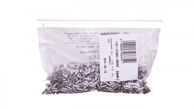 Końcówka tulejkowa H 1,5/7 E08KH-01010101800 /1000szt./ Końcówka tulejkowa H 1,5/7 E08KH-01010101800 /1000szt./