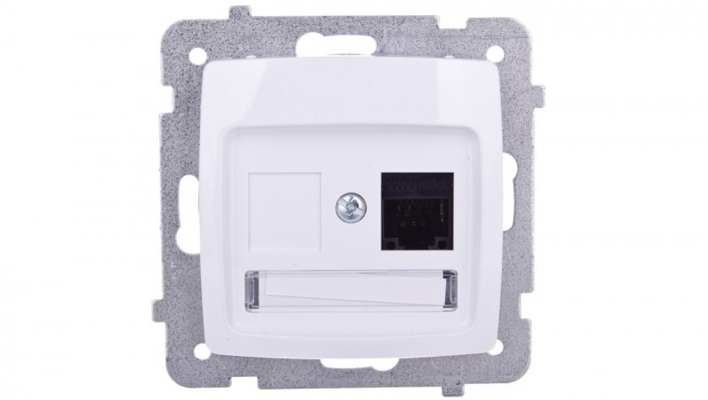KARO Gniazdo komputerowe pojedyncze RJ45 kat.5e MMC białe GPK-1S/K/m/00 KARO Gniazdo komputerowe pojedyncze RJ45 kat.5e MMC białe GPK-1S/K/m/00