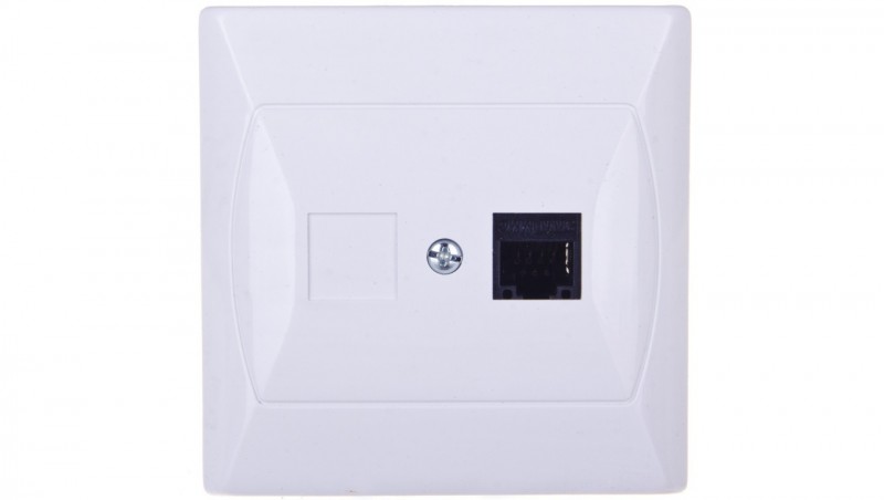 AKCENT Gniazdo komputerowe pojedyncze RJ45 kat.5e MMC białe GPK-1A/K/00 AKCENT Gniazdo komputerowe pojedyncze RJ45 kat.5e MMC białe GPK-1A/K/00