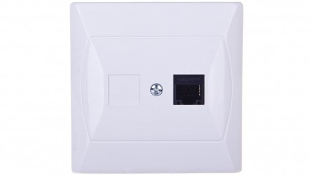 AKCENT Gniazdo komputerowe pojedyncze RJ45 kat.5e MMC białe GPK-1A/K/00