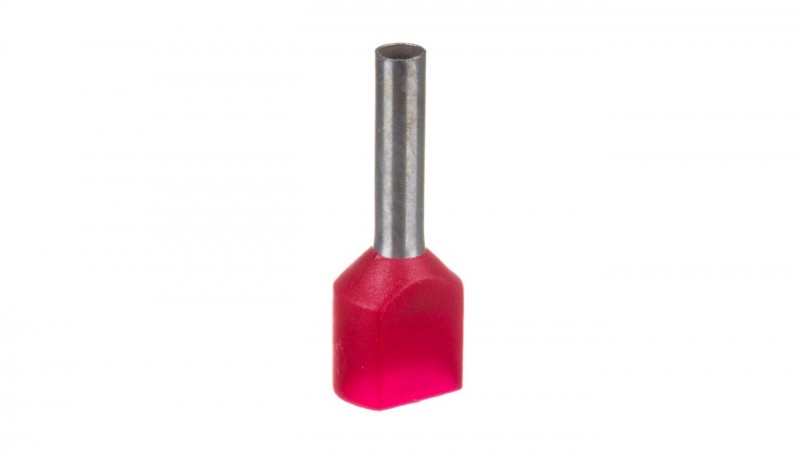 Końcówka tulejkowa izolowana HI 2X1/10 DIN E08KH-02020101201 /500 szt./ Końcówka tulejkowa izolowana HI 2X1/10 DIN E08KH-02020101201 /500 szt./