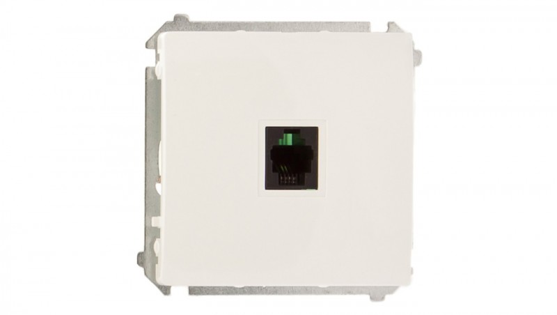 Simon Basic Gniazdo telefoniczne pojedyncze RJ11 białe BMTU.01/11 Simon Basic Gniazdo telefoniczne pojedyncze RJ11 białe BMTU.01/11