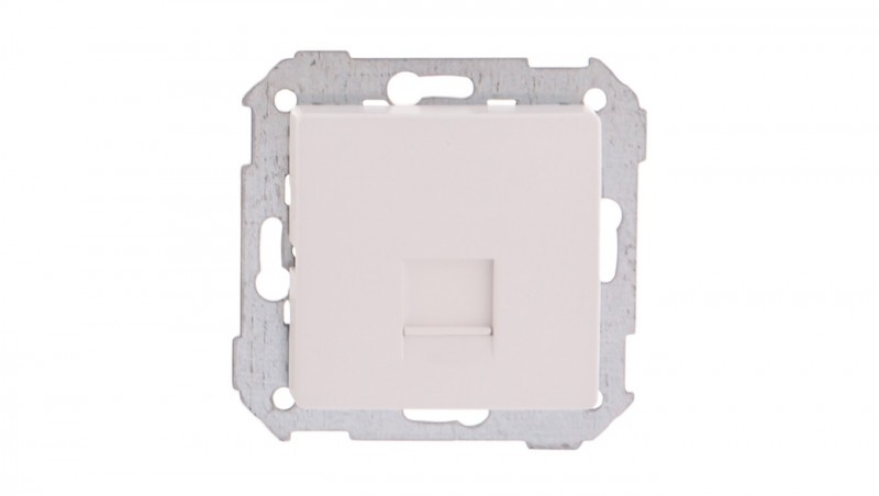 Simon 82 Pokrywa gniazda komputerowego pojedynczego RJ45 płaska z adapterem o przesłoną biała 82005-30