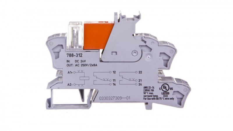 Przekaźnik interfejsowy 2P 16A 24V DC RT-2 AgNi 788-312