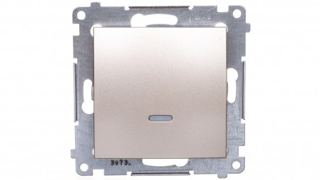 Simon 54 Łącznik jednobiegunowy z podświetleniem złoty mat DW1L.01/44