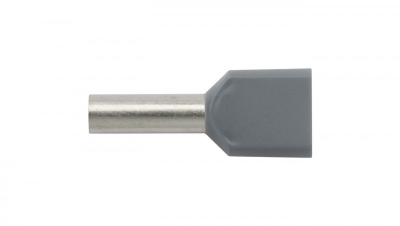 Końcówka tulejkowa izolowana HI 2X4/12 szara E08KH-02020102101 /100szt./ Końcówka tulejkowa izolowana HI 2X4/12 szara E08KH-02020102101 /100szt./