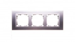 Simon 82 Ramka potrójna pozioma metalowa aluminium/ ramka pośrednia aluminium mat 82937-33