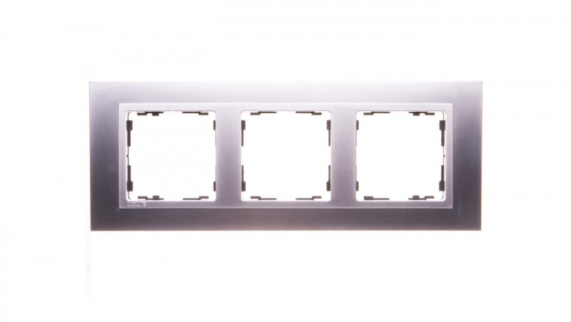 Simon 82 Ramka potrójna pozioma metalowa aluminium/ ramka pośrednia aluminium mat 82937-33 Simon 82 Ramka potrójna pozioma metalowa aluminium/ ramka pośrednia aluminium mat 82937-33