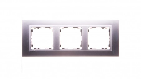 Simon 82 Ramka potrójna pozioma metalowa aluminium/ ramka pośrednia aluminium mat 82937-33