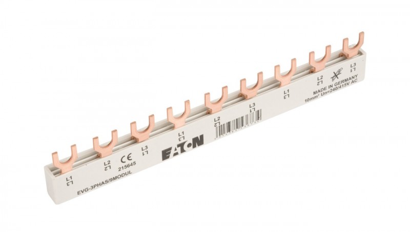 Szyna łączeniowa 3P 63A 10mm2 widełkowa (9 mod.) EVG-3PHAS/9MODUL 215645 Szyna łączeniowa 3P 63A 10mm2 widełkowa (9 mod.) EVG-3PHAS/9MODUL 215645