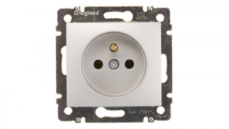 VALENA Gniazdo pojedyncze z/u 16A IP20 aluminium 770196 VALENA Gniazdo pojedyncze z/u 16A IP20 aluminium 770196
