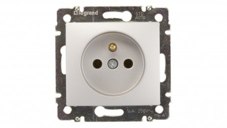 VALENA Gniazdo pojedyncze z/u 16A IP20 aluminium 770196