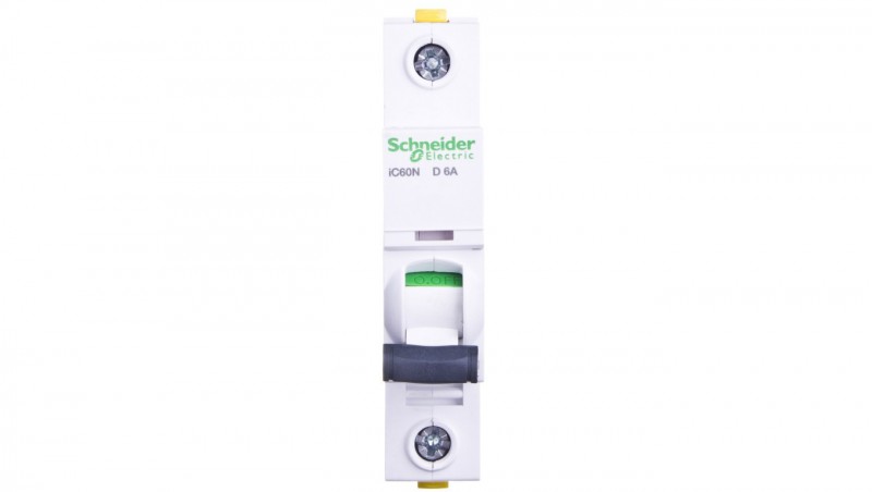 Wyłącznik nadprądowy 1P D 6A 6kA AC iC60N-D6 A9F05106 Wyłącznik nadprądowy 1P D 6A 6kA AC iC60N-D6 A9F05106