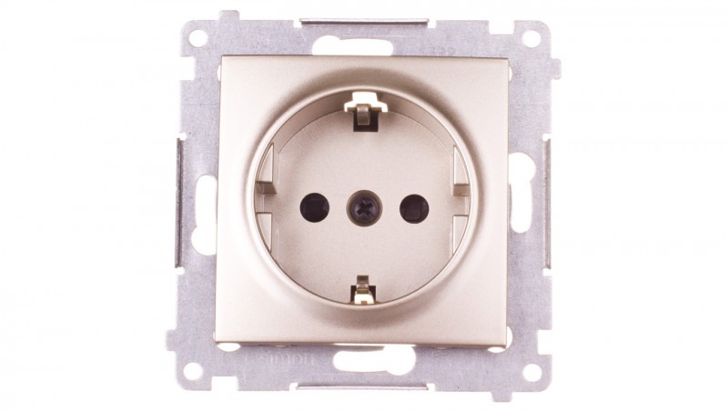 Simon 54 Gniazdo pojedyncze SCHUKO z/u 16A IP20 z przesłoną torów złoty mat DGSz1Z.01/44 Simon 54 Gniazdo pojedyncze SCHUKO z/u 16A IP20 z przesłoną torów złoty mat DGSz1Z.01/44