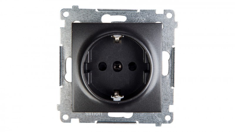 Simon 54 Gniazdo pojedyncze SCHUKO z/u 16A IP20 z przesłoną torów antracyt DGSz1Z.01/48 Simon 54 Gniazdo pojedyncze SCHUKO z/u 16A IP20 z przesłoną torów antracyt DGSz1Z.01/48