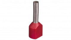 Końcówka tulejkowa izolowana TID 2x1mm2/10mm czerwona cynowana TID2x1L10 /100szt.