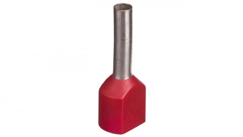 Końcówka tulejkowa izolowana TID 2x1mm2/10mm czerwona cynowana TID2x1L10 /100szt./ Końcówka tulejkowa izolowana TID 2x1mm2/10mm czerwona cynowana TID2x1L10 /100szt./