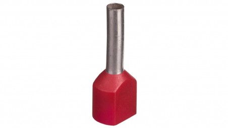 Końcówka tulejkowa izolowana TID 2x1mm2/10mm czerwona cynowana TID2x1L10 /100szt.