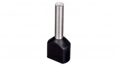 Końcówka tulejkowa izolowana TID 2x1,5mm2/12mm czarna cynowana TID2x1,5L12 /100szt.