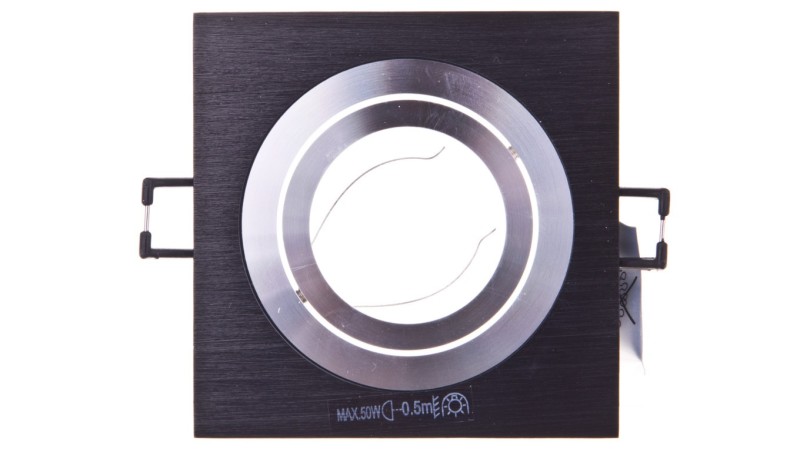 Oprawa punktowa 1x50W GX5,3 IIIkl. 12V IP20 SEIDY CT-DTL50-B kwadratowa czarna 18289 Oprawa punktowa 1x50W GX5,3 IIIkl. 12V IP20 SEIDY CT-DTL50-B kwadratowa czarna 18289