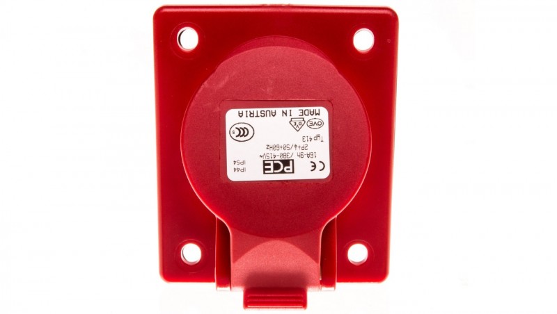 Gniazdo tablicowe 16A 3P 400V /80x97/ czerwone IP44 413-9 Gniazdo tablicowe 16A 3P 400V /80x97/ czerwone IP44 413-9