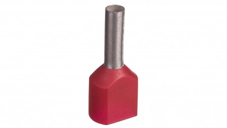Końcówka tulejkowa izolowana TID 2x1mm2/8mm czerwona cynowana TID2x1L8 /100szt.