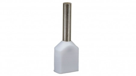 Końcówka tulejkowa izolowana TID 2x0,5mm2/8mm biała cynowana TID2x0,5L8 /100szt.