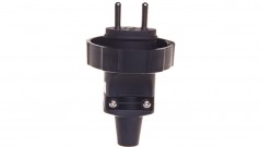 Wtyczka gumowa 10/16A 250V 2P+Z IP65 czarna P0037