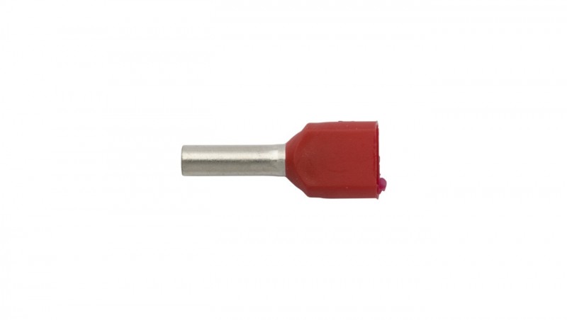 Końcówka tulejkowa izolowana HI 2X1/8 DIN czerwona E08KH-02020104801 /100szt./ Końcówka tulejkowa izolowana HI 2X1/8 DIN czerwona E08KH-02020104801 /100szt./