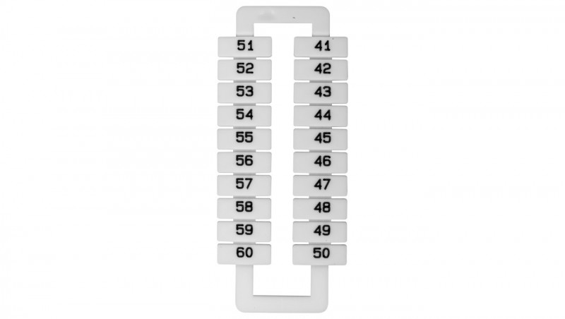 Oznacznik do złączek (EURO) 2,5-70mm2 /41-60/ biały 43192 /1 blister=20 szt/