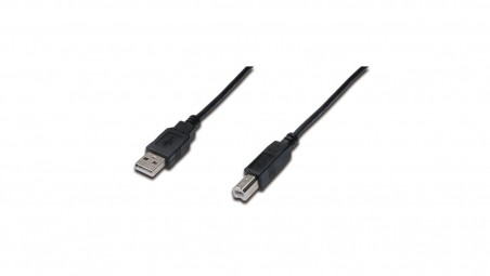 Kabel połączeniowy USB 2.0 Typ USB A/USB B, M/M czarny 1,8m AK-300102-018-S